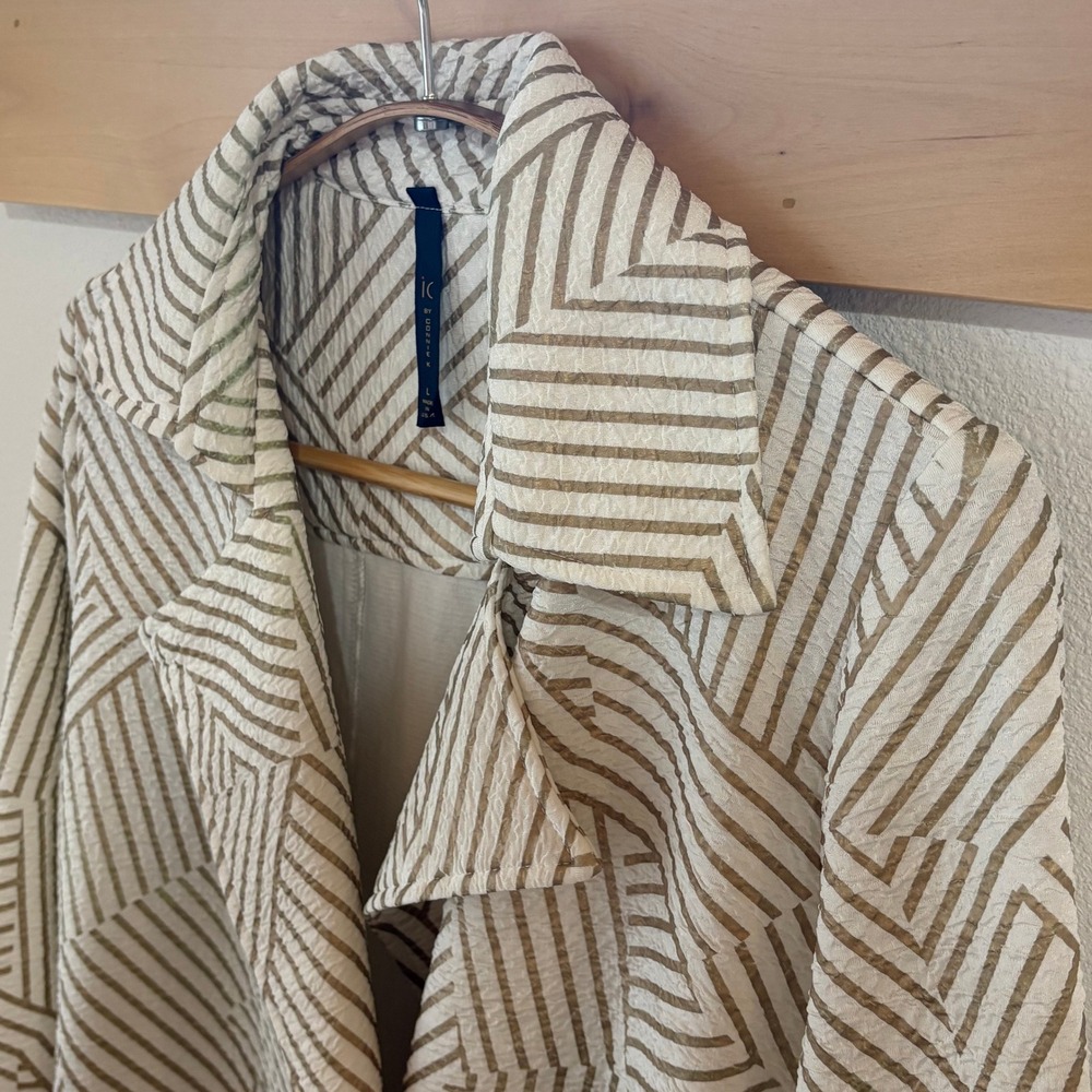 IC by Connie K Blazer Geometric Textured Single Button Jacket Large USA Made - Picture 10 of 10